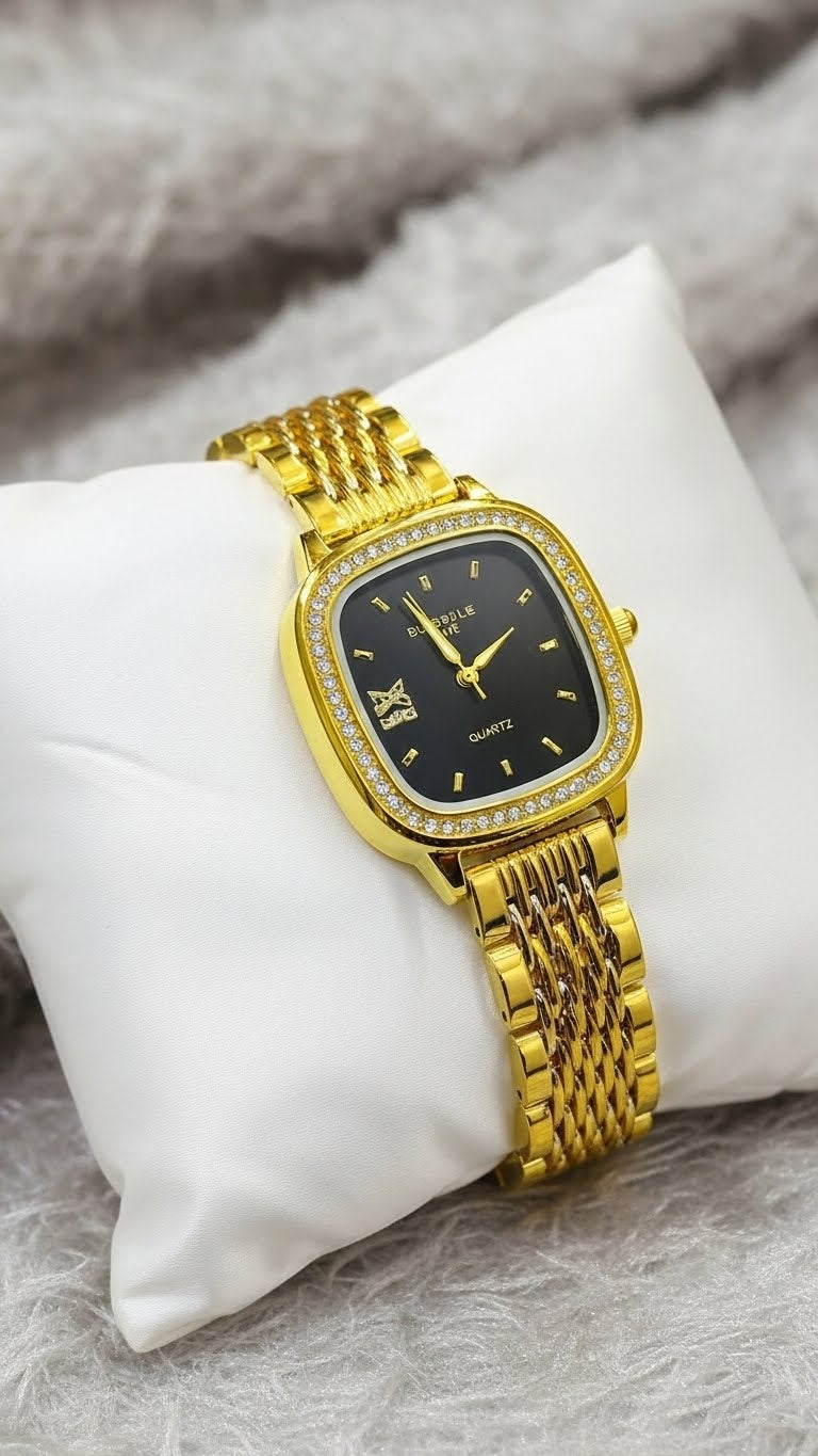 Bubble Time Premium Golden Women Watch