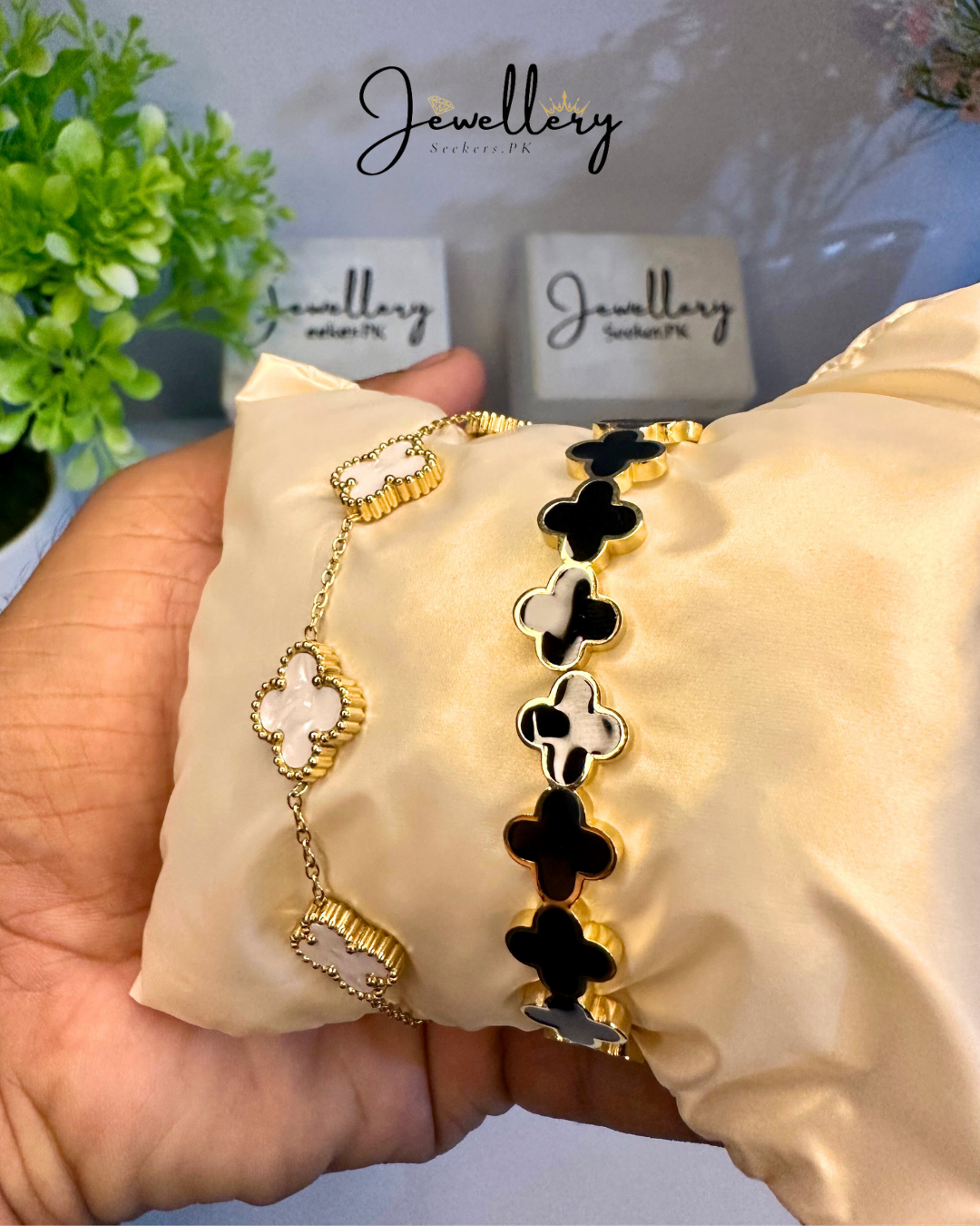 White Bracelet & Black Bangle Deal