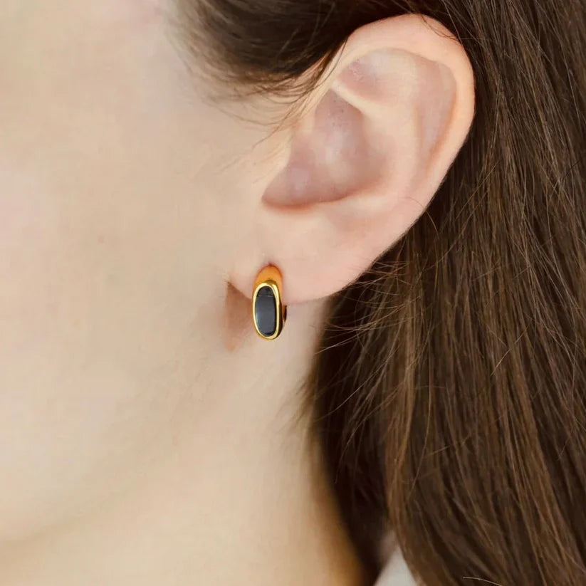 Black Stone Earrings