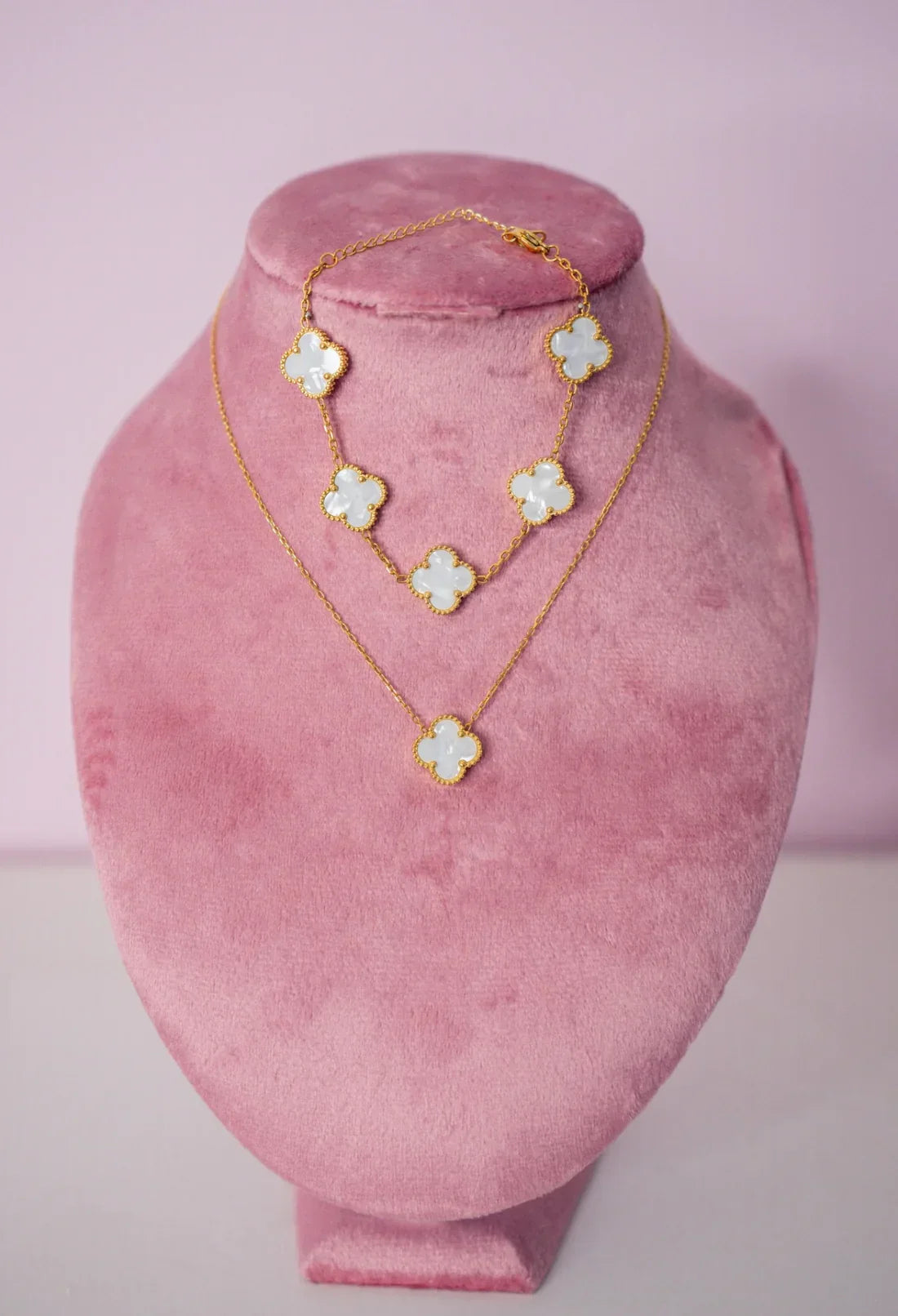 Lucky 4 Leaf Bracelet & Necklace Set