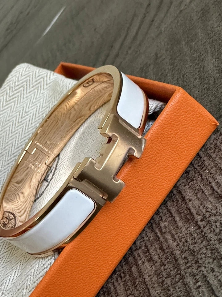 Hermes White Bangle