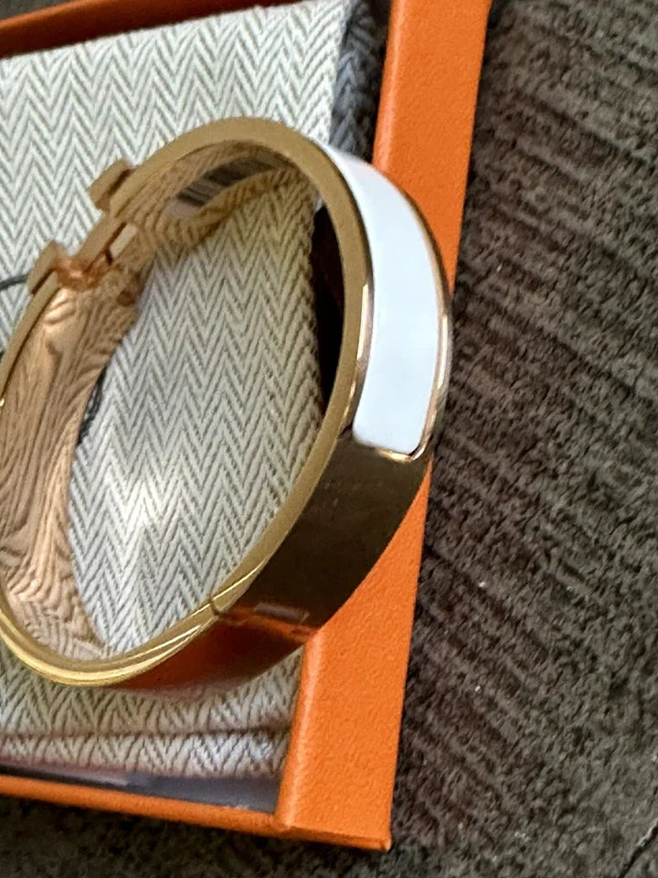 Hermes White Bangle